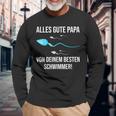 Alles Gute Papaon Dein Besten Schwimmer Langarmshirts Geschenke für alte Männer