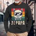 Alpapaatertag Bester Papa Alpaka-Liebhaber Sonnenbrille Langarmshirts Geschenke für alte Männer