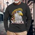 America Patriotic Usa Flag Eagle Of Freedom 4Th Of July Long Sleeve T-Shirt Gifts for Old Men