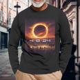 America Totality Spring 2024 4-8-2024 Total Solar Eclipse Long Sleeve T-Shirt Gifts for Old Men