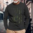 American Flag 4Th Of July Camo Military Camouflage Veteran Long Sleeve T-Shirt Gifts for Old Men