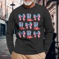 American Flag Boots And Bows 4Th Of July Cowgirl Western Long Sleeve T-Shirt Gifts for Old Men