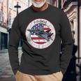 American Flag F-15 Eagle Us Military Fighter Jet 4Th July Long Sleeve T-Shirt Gifts for Old Men