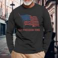 American Flag Let Freedom Ring 4Th Of July Long Sleeve T-Shirt Gifts for Old Men