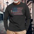 American Flag Military Jet Plane Aviation Long Sleeve T-Shirt Gifts for Old Men