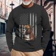 American Flag Usa Patriot Boxer Dog Dad Long Sleeve T-Shirt Gifts for Old Men