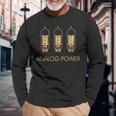 Analogue Power Amp Tubes Hi-Fi Vintage Stereo Retro Long Sleeve T-Shirt Gifts for Old Men