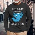Animal Sólo Un Chico Que Ama Los Axolotls Salamandra Ajolote Camiseta de manga larga Regalos para ancianos