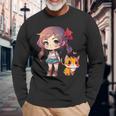 Anime And Cats Lover For N Manga Kawaii Graphic Otaku Long Sleeve T-Shirt Gifts for Old Men