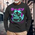 Anime Kawaii Ramen Cat 80S Retro Japanese Noodle Aesthetic Long Sleeve T-Shirt Gifts for Old Men