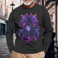 Anime Manga Cyberpunk Aesthetic Techwear Harajuku Wolf Langarmshirts Geschenke für alte Männer