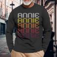 Annie Retro Wordmark Pattern – Vintage Style Langarmshirts Geschenke für alte Männer