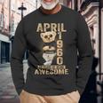 April 1960 64Th Birthday 2024 64 Years Of Being Awesome Long Sleeve T-Shirt Gifts for Old Men