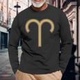 Aries Astrological Symbol Ram Zodiac Sign Long Sleeve T-Shirt Gifts for Old Men