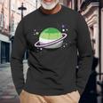 Asexual Aromantic Space Planet Vintage Long Sleeve T-Shirt Gifts for Old Men