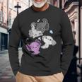 Asexual Axolotl Lgbt Demisexual Ace Pride Flag Pet Aquarium Long Sleeve T-Shirt Gifts for Old Men