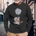 Astronaut Animal Raccoon Moon Trash Cans Space Long Sleeve T-Shirt Gifts for Old Men