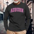 Auburn California Ca Vintage Sports Pink Long Sleeve T-Shirt Gifts for Old Men
