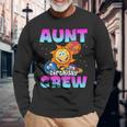 Aunt Birthday Crew Outer Space Planets Galaxy Bday Party Long Sleeve T-Shirt Gifts for Old Men