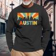 Austin City Skyline Texas State 70S Retro Souvenir Long Sleeve T-Shirt Gifts for Old Men