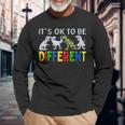 Autism Awareness Dinosaur Kid Boys It's Ok To Be Different Long Sleeve T-Shirt Gifts for Old Men