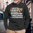 Autism Awareness Support Saying With Puzzle Pieces Long Sleeve T-Shirt Gifts for Old Men