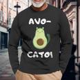 Avo-Cato Cat Avocado Meow Cat Langarmshirts Geschenke für alte Männer