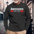 Awesome Since 2008 14 Years Old 14Th Birthday Vintage Long Sleeve T-Shirt Gifts for Old Men