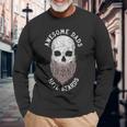 Awesome Dads Have Beards Bearded Skull Fathers Day Long Sleeve T-Shirt Gifts for Old Men