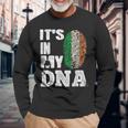 Awesome Ireland It's In My Dna Irish Flag Clover St Paddy's Long Sleeve T-Shirt Gifts for Old Men