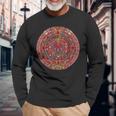 Aztec Mexico Maya Aztec Calendar Langarmshirts Geschenke für alte Männer