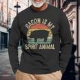 Bacon Is My Spirit Animal Retro Bbq Costume Pork Grill Long Sleeve T-Shirt Gifts for Old Men