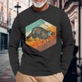 Badger Retro Badger Vintage Badger Langarmshirts Geschenke für alte Männer