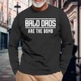 Bald Dad Bomb Daddy Long Sleeve T-Shirt Gifts for Old Men