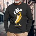 Banana Cowboy Cowgirl Country Western Novelty Banana Long Sleeve T-Shirt Gifts for Old Men