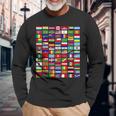 Banderas De Todos Los Países Del Mundo 287 Bandera Internacional Camiseta de manga larga Regalos para ancianos