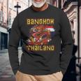 Bangkok Dragon Thai Food Thai Flag Langarmshirts Geschenke für alte Männer