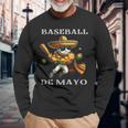 Baseball De Mayo Fiesta Cinco De Mayo Baseball Man Long Sleeve T-Shirt Gifts for Old Men