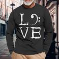 Bass Clef Creepy Love Bass Guitar Player Bass Guitarist Long Sleeve T-Shirt Gifts for Old Men