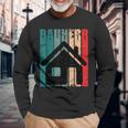 Bauherr Hausbau Eigenheim Vintage Slogan Immobilie Langarmshirts Geschenke für alte Männer