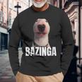 Bazinga Cringe Meme Dog Genz Trendy Nager Slang Long Sleeve T-Shirt Gifts for Old Men