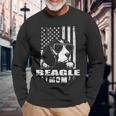 Beagle Mom Cool Vintage Retro Proud American Long Sleeve T-Shirt Gifts for Old Men