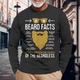 Bearded Man Vintage Style Beard Facts Long Sleeve T-Shirt Gifts for Old Men
