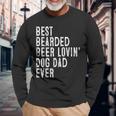 Best Bearded Beer Lovin Dog Dad Pet Lover Owner Long Sleeve T-Shirt Gifts for Old Men