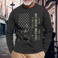 Best Buckin' Uncle Ever Camo American Flag Deer Hunting Long Sleeve T-Shirt Gifts for Old Men