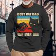 Best Cat Dad Ever Cat Dad Father Vintage Long Sleeve T-Shirt Gifts for Old Men