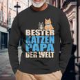 With Bester Katzenpapa Der Welt Langarmshirts Geschenke für alte Männer