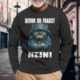 Bevor Du Fragst Nein Provokante Ironie Cat Langarmshirts Geschenke für alte Männer