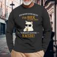 Bier Und Coole Katzen Lustiger Spruch Katzenbesitzer Papa Langarmshirts Geschenke für alte Männer