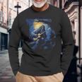 Bigfoot Playing A Guitar Starry Night Sasquatch Rocker Long Sleeve T-Shirt Gifts for Old Men